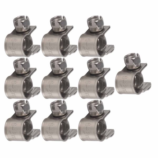 Mini brændstofslangeklemmer i rustfrit stål, sortiment 10 stk. 6 mm til 20 mm