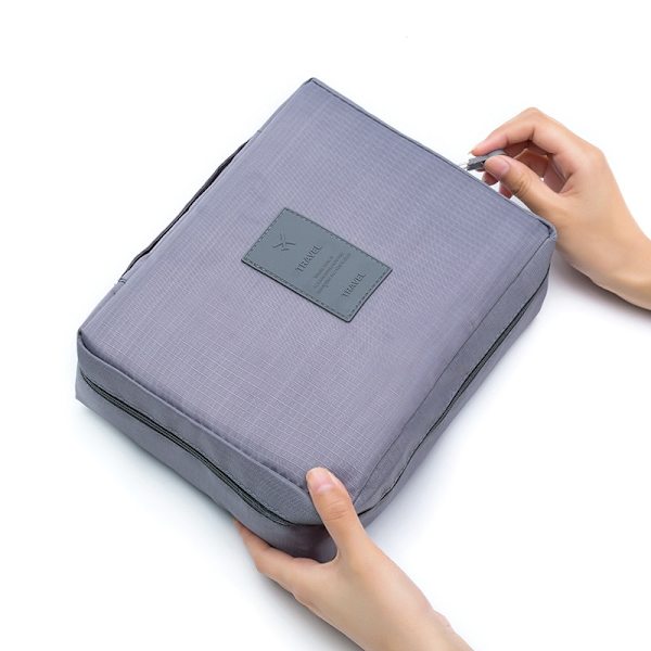 Outdoor Girl Makeup Bag Dam Kosmetikväska Dam Toalettartiklar Organizer Vattentät Kvinnlig Förvaring Sminkfodral grey