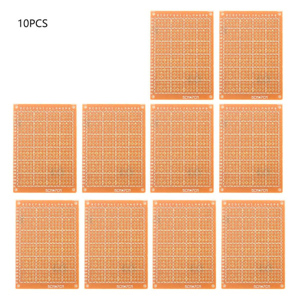 Universal Enkel Sidig Prototyp PCB Kopplingsdäck 10st 5x7cm