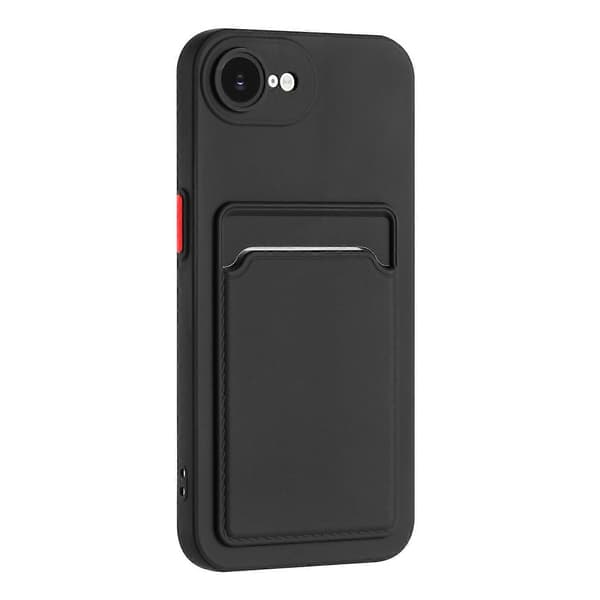 Iphone 16e -suojakuori, korttipaikka, musta BLACK