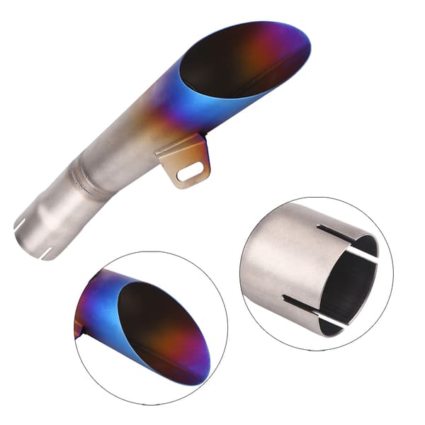 Rustfrit stål Universal Motorcykel Motocross Udstødningslyddæmperrørspids Halvblå