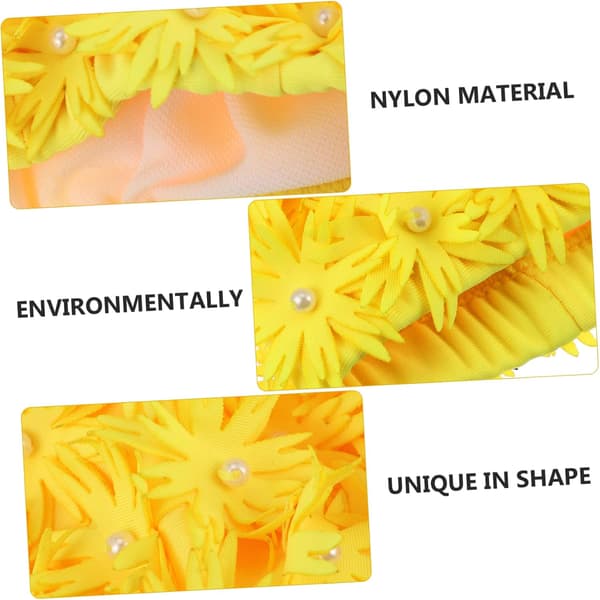 [HT]Badehette Voksen Badehette Vintage Blomster 3D Nylon 20X20CM Gul