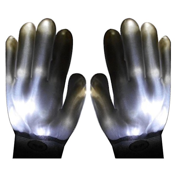 Led Blinkende Handsker Glød 7 Modes Lyser Fingerbelysning Dans Rave Party Børn White