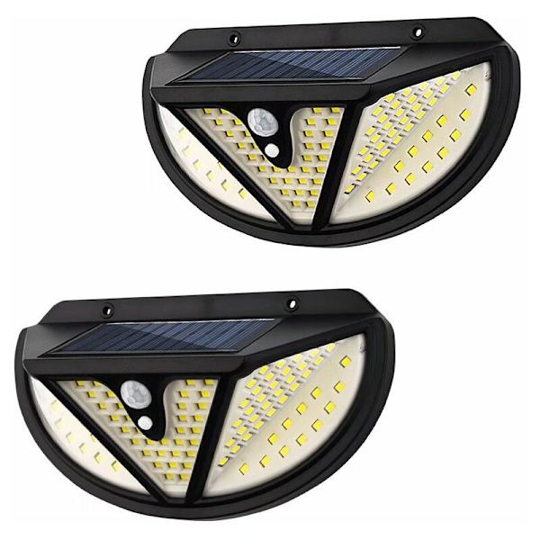 2 stk væglampe 118LED udendørs solar lys vandtæt menneskelig krop induktion væg lampet Have gadelys