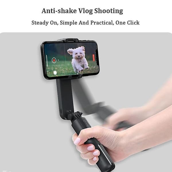 Gimbal Stabilisator Enkeltakse Stabilisator Bluetooth Selfie Stick Anti-ryst Stativ Med LED Fyldlys Til Iphone/Android