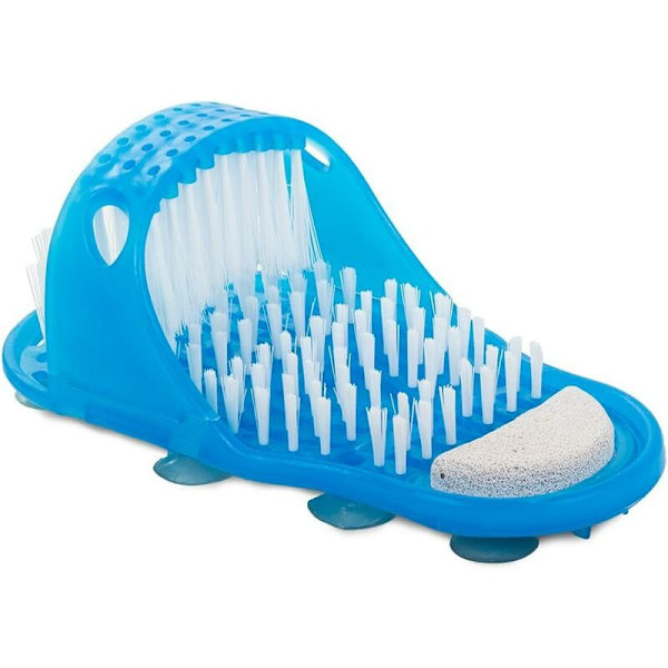 Vita heel opp badtofflor med borste badskor badkar plastskor dusch borste massager