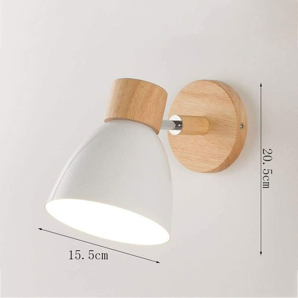 Nordic Metal Jern Soverom Nattbord Vegglampe Moderne Enkel E27 Tre Base Veggmontert Studie Vegg Soverom Balkong Restau