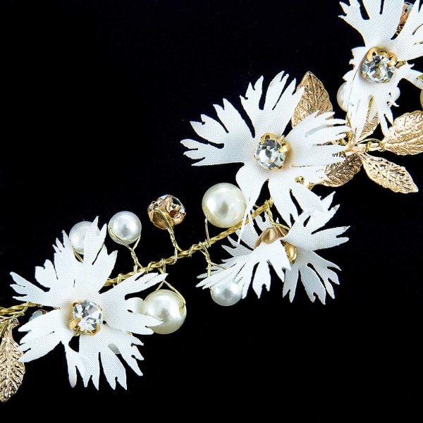 Daisy Crystal Pannband - Vit