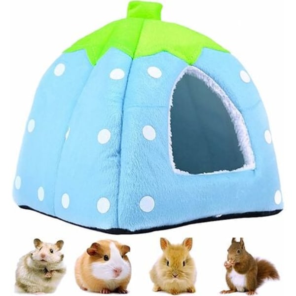 Lite vinterhus for kjæledyr, flerfunksjons jordbærseng med varme reir, sklisikker sovepose for pinnsvin fra hamstermarsvin