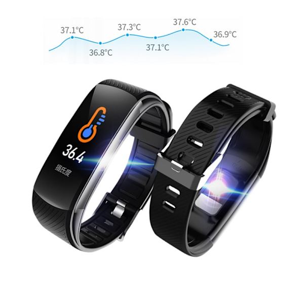 Svart kroppstemperatur graffiti smart armband,