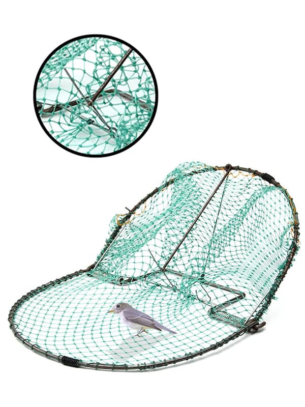 Vakteljaktbur, slitstark stålram, polyetennät, 50 cm