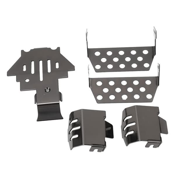 RC Chassis Armors Sæt Rustfrit stål Chassis Beskyttelse Skid Plate til Traxxas Sort