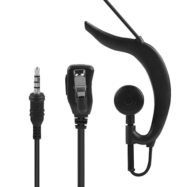 3,5 mm Öronkrok Hörlur med PTT-knapp och Mikrofon - Enkelsidig Hörlur för Walkie Talkies