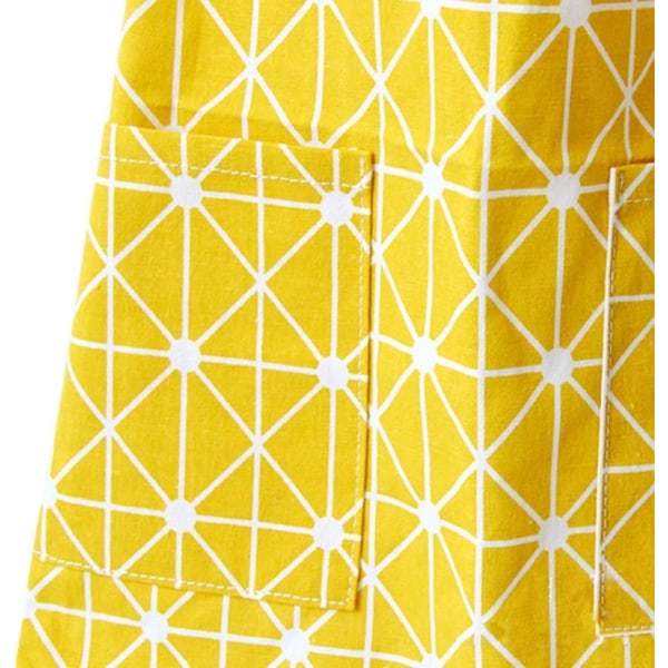 Kokkeforkle for kvinner, Kokkeforkle, Kokeforkle i bomull med lommer (gul),