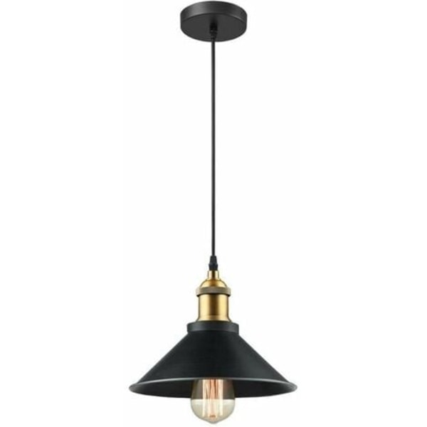 Retro pendel industrielt design Edison loftslampe E27 metal pendel lysekrone, Ø 22cm, sort