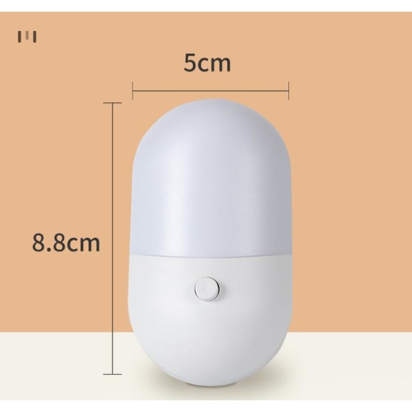 Hvit mini nattlys plug-in led soverom lys nattbord natt lys strømforsyning lys stikkontakt lys øyebeskyttelse natt lys,