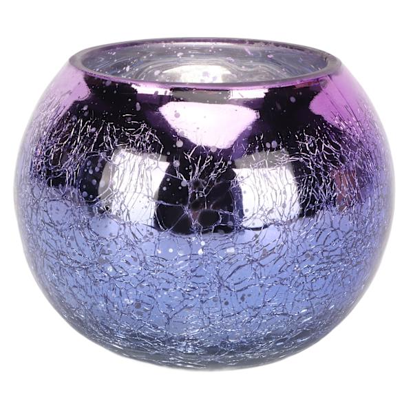 HT Handgjord Gradient Lila Glas Tealight-hållare: En Varm, Romantisk och Attraktiv Dekorativ Bordsdekoration med Texturerade Detaljer Purple