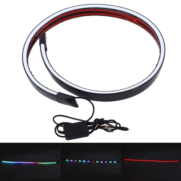 Karbonfiberstil LED-belyst bagasjerom Spoiler Lip Wing Universal Bilmodifikasjon