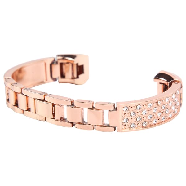 Rustfrit Stål Dame Rhinestone Armbånd Rosaguld Fitbit Armbånd