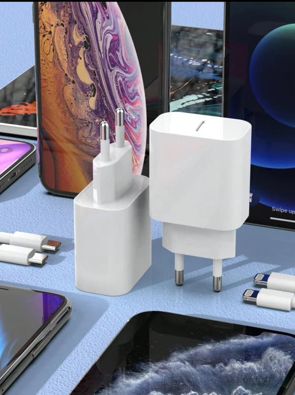 iPhone-oplader hurtigoplader USB C - lightning 2M 2-pak white