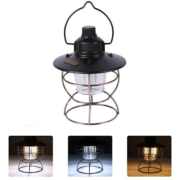 Bærbart multifunksjonelt LED-teltlys for camping (aprikos)