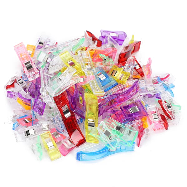 100 stk. farverige plastik quiltclips til DIY patchwork syning stofhåndværk
