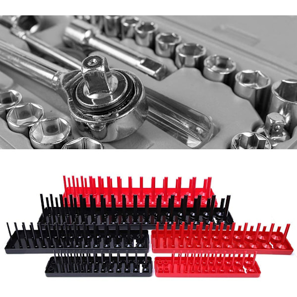 6st Metrisk/Tums Socket Hållare Multifunktions Plast Socket Organizer Socket Hållare Organizers Socket Förvaringshållare Fack,