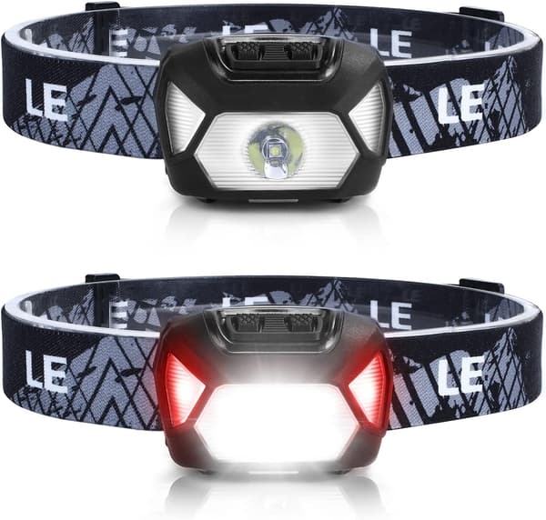 LED hodelykt, 2000 Lux LED XPG hodelykt med 6 lysmoduser frontlys og rødt lys, IPX4 sprutsikkert hus, batteridrevne hodelykter C500, ideell[ht]
