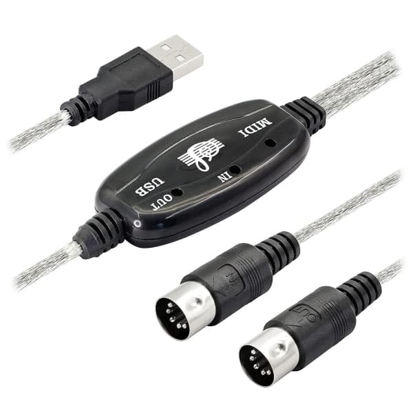 USB Midi-kabeladapter, USB Type A han til Midi Din 5-bens ind-ud-kabelgrænseflade med LED-indikator Som vist[ht]