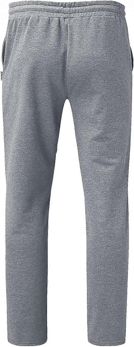Sweatpants til mænd med lommer, afslappede herrebukser i store størrelser med løs elastisk talje og snøre, joggingbukser
