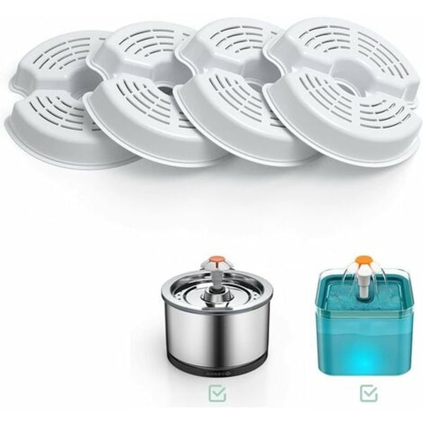 Pack 2,5L Cat Flower Fountain Filter, Passar Katt-/Hundfontäner i rostfritt stål, Trippelfiltrering (Lämplig för 2-4 månader
