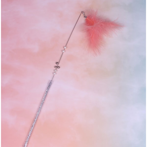 Husdjur handgjord Cat Funny Cat Stick, Bell Feather Funny Cat Stick, Fairy Stick, Cat Toy (grå tredelad set)
