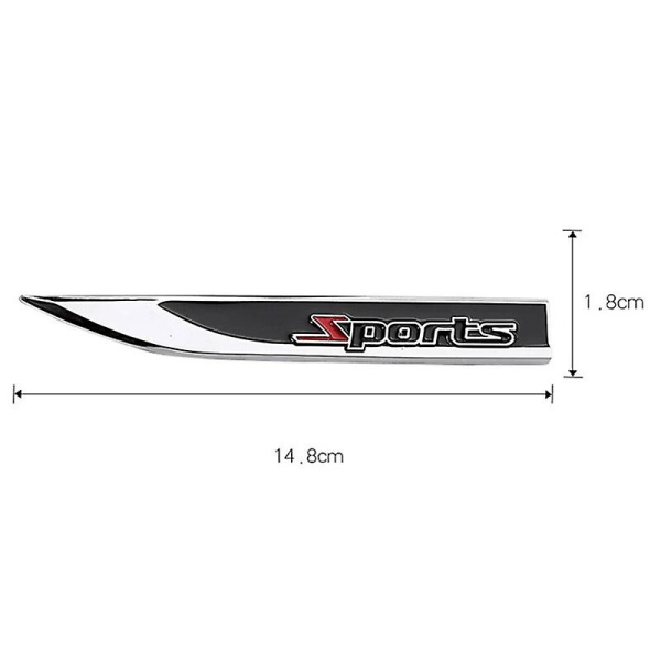 2 stk 3d metall bilskjermmerke-klistremerke Sports Gtd-emblem logo for golf 4 5 6 7 8 Mk5 Mk6 Mk7 Mk8 biltilbehør TURBO Black