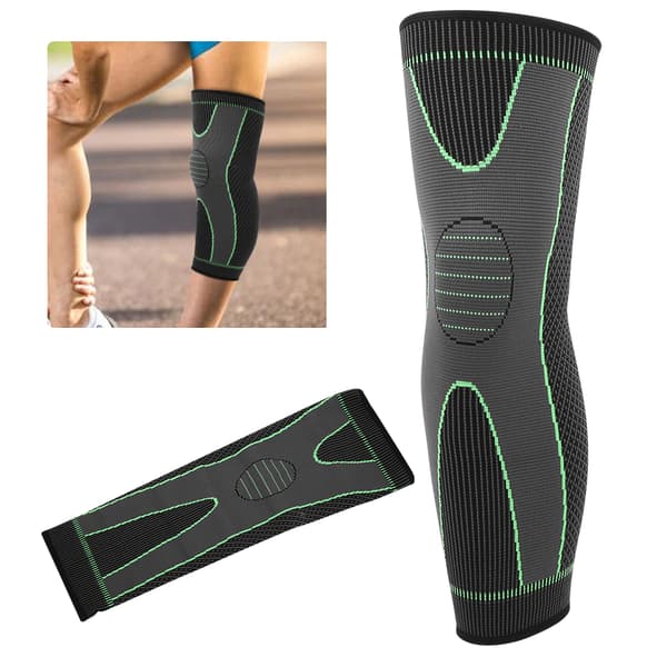 1 Par Svart Grön Stickad Varm Elastisk Sport Knäskydd Benrustning Knäskydd