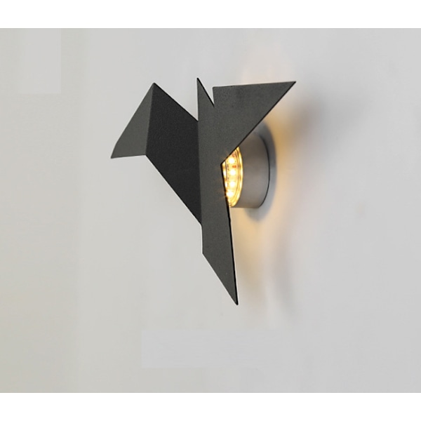 Vivid Bird væglampe, retro antik væglampe Stilfuld fuglevæglampet — Sort, hvidt lys,