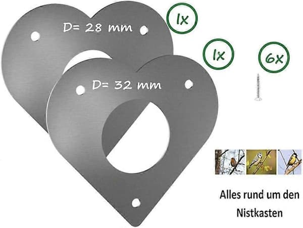 Fågelhussskydd med justerbart flyghålsskydd 28mm 32mm för holk hackspettsskydd