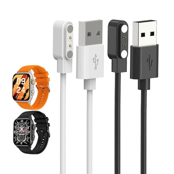 Sort Colmi C81 Smartwatch Kompatibel Stærk Magnetisk USB Opladerkabel White