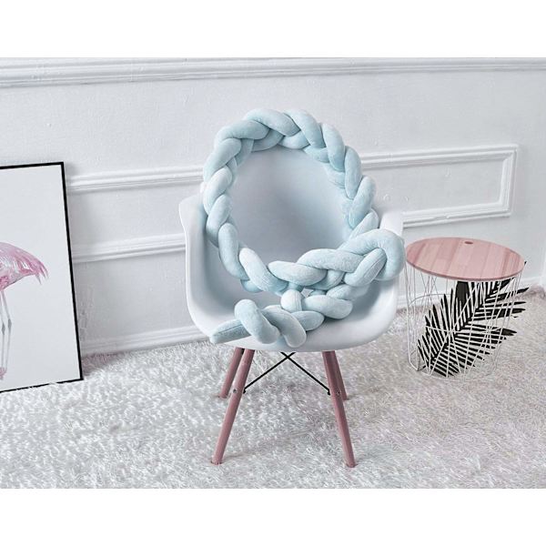 Spjälsäng Bumper, Baby Cot Bumper, Cot Snake, Baby Cot Bumper, Weaving Edge Protector, Cot Head Protector Decoration (blå, 150cm),