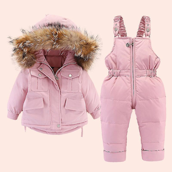 dunjacka för flickor 110cm pink