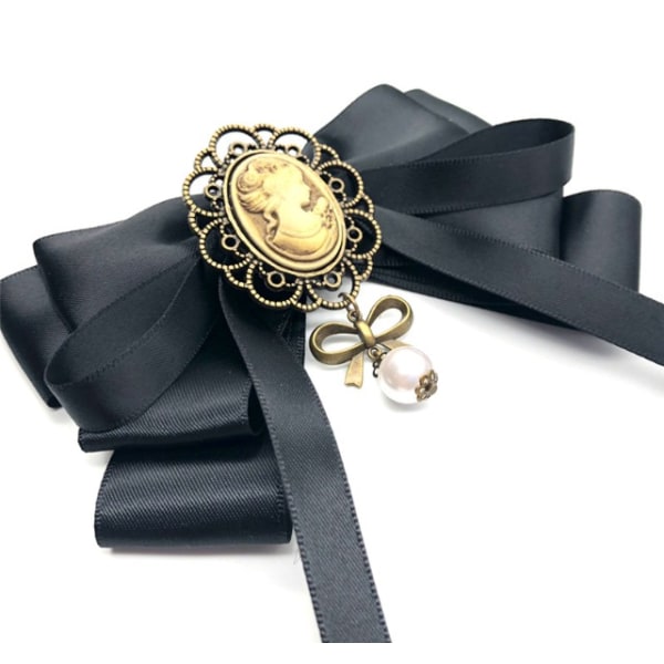 Elegant og sjenerøs skjønnhetssløyfe hage vintage stoffnål (svart bandasje),