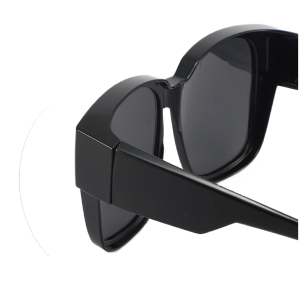 Närsynthet speglar solglasögon körspeglar en spegel bärbara närsynthet solglasögon med dubbla användningsområden (grå film glänsande svart ram),