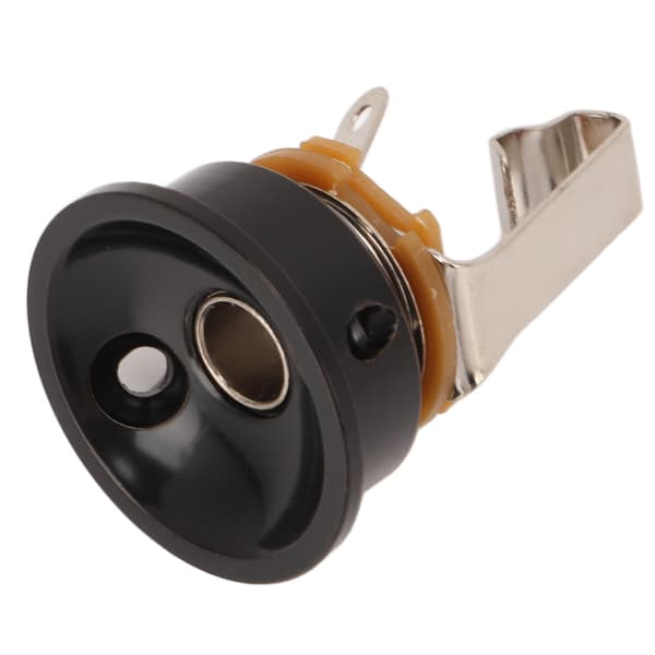 TL Elektrisk Guitar Stereo Output Jack Rund Metal Socket Sort