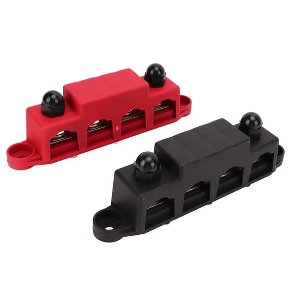 2 Stud Svart Röd Marin Kopplingsplint med Skydd för Bil Husbil Båt 3/8in Stud