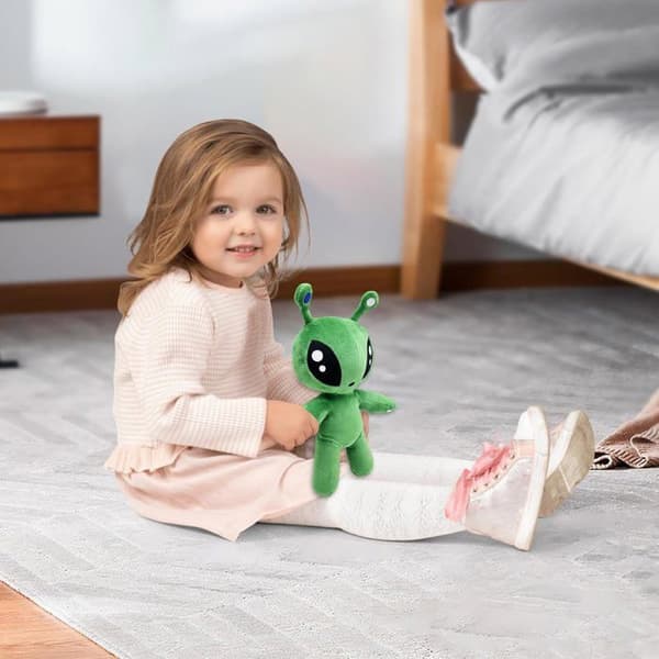 Alien Plyslegetøj, Grøn Alien, 34cm, Blød Alien Dukke, Plys Alien Legetøj til Animationsfans og Venner