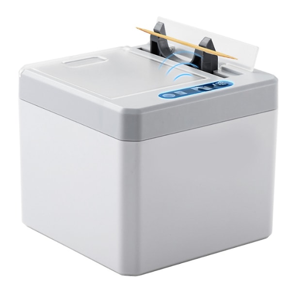 Grå-hvid batteri version intelligent induktion tandstikker boks automatisk restaurant tandstikker maskine dukker automatisk op