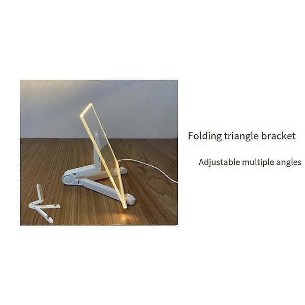 LED Notattavle, Lysende Akryl Meldingstavle med Lys, Tavle Notat Belyst Whiteboard