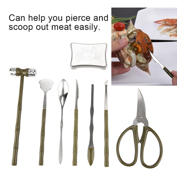Rustfrit stål Seafood Claw værktøjssæt 8 stk