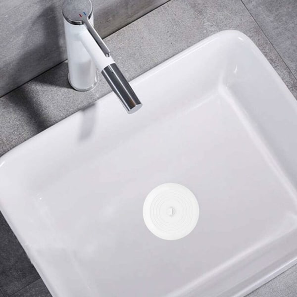 Pack avloppsstopp för badkar, 6 tums duschavloppsstopp i silikon för kök, rum, tvätt (vit)