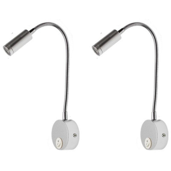 2 stk, sølv varm hvidt lys 3000K USB interface rørlampe bordlampe varm hvidt lys øjenbeskyttelse