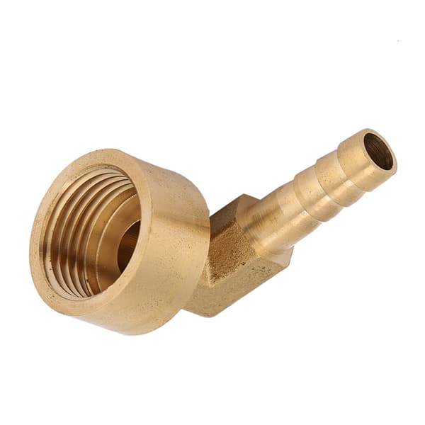Messinkinen kulmaliitin piikkiliittimelle (8 mm)